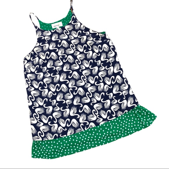 Anthropologie Porridge Swan Polka Dot Layered Split Back Tank Top Blue Green XS - Picture 2 of 5